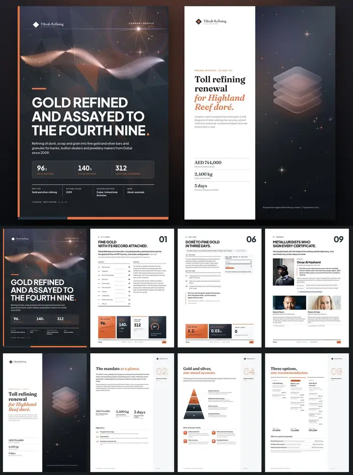 Investor documents, Tibrah Refining: finished specimen shown whole