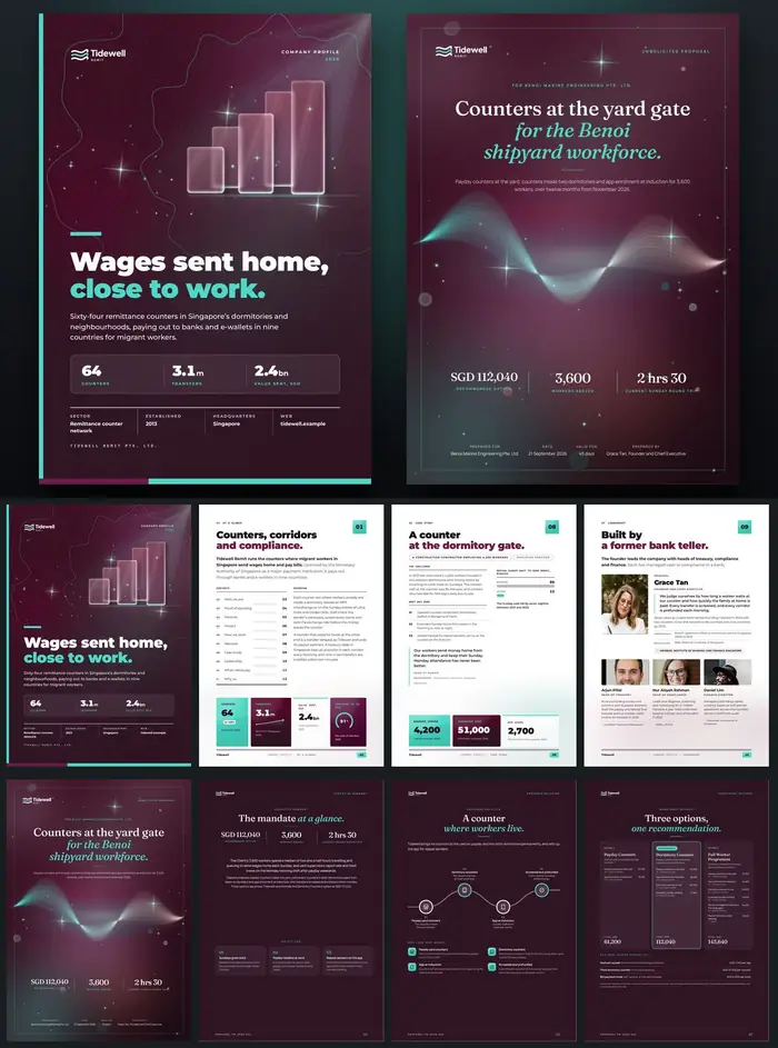 Investor documents, Tidewell Remit: finished specimen shown whole