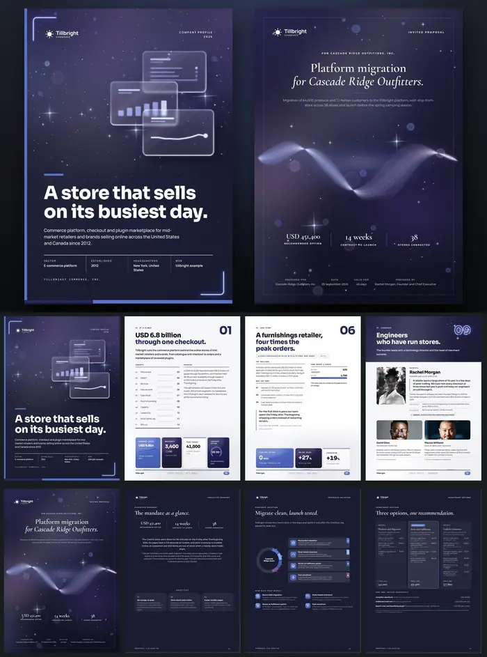 Investor documents, Tillbright Commerce: finished specimen shown whole