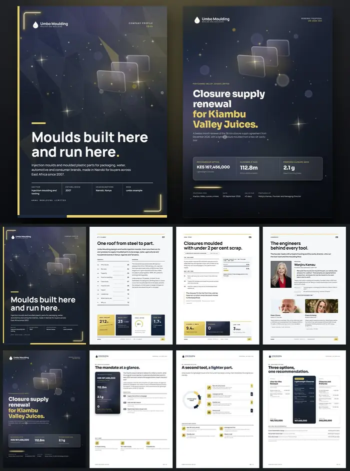 Investor documents, Umbo Moulding: finished specimen shown whole