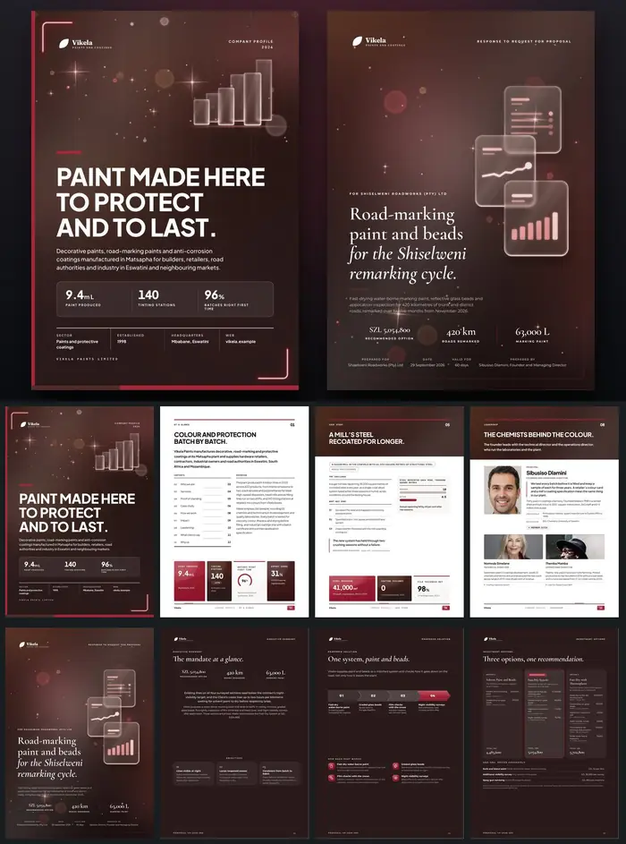 Investor documents, Vikela Paints: finished specimen shown whole
