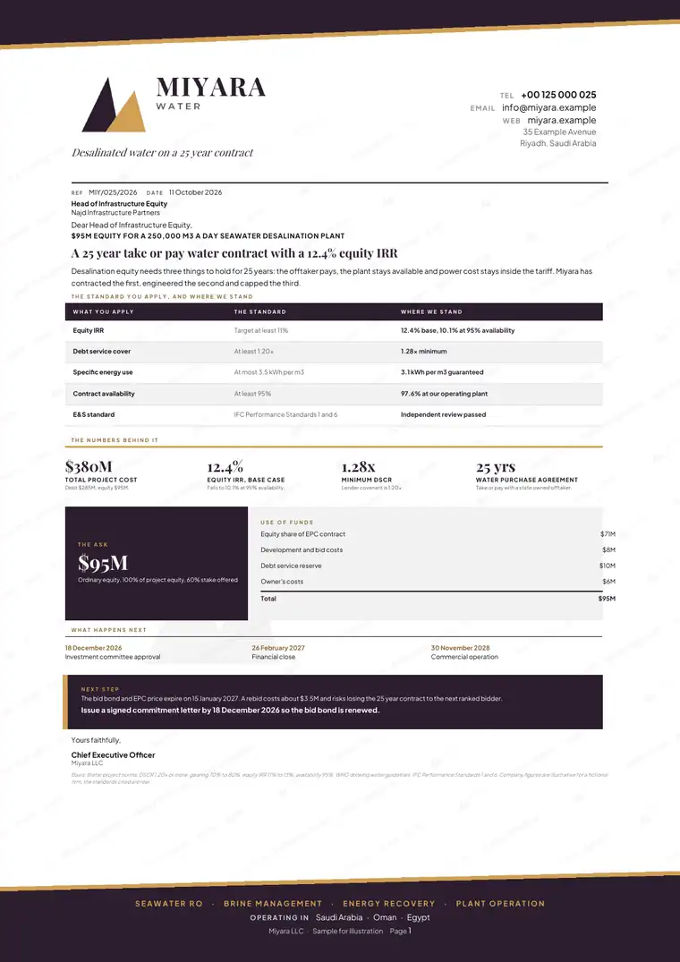 Specimen on a fictional company, shown whole