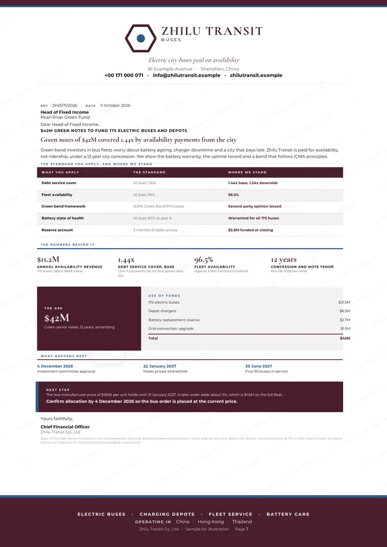 Letters, Electric bus operator: finished specimen shown whole
