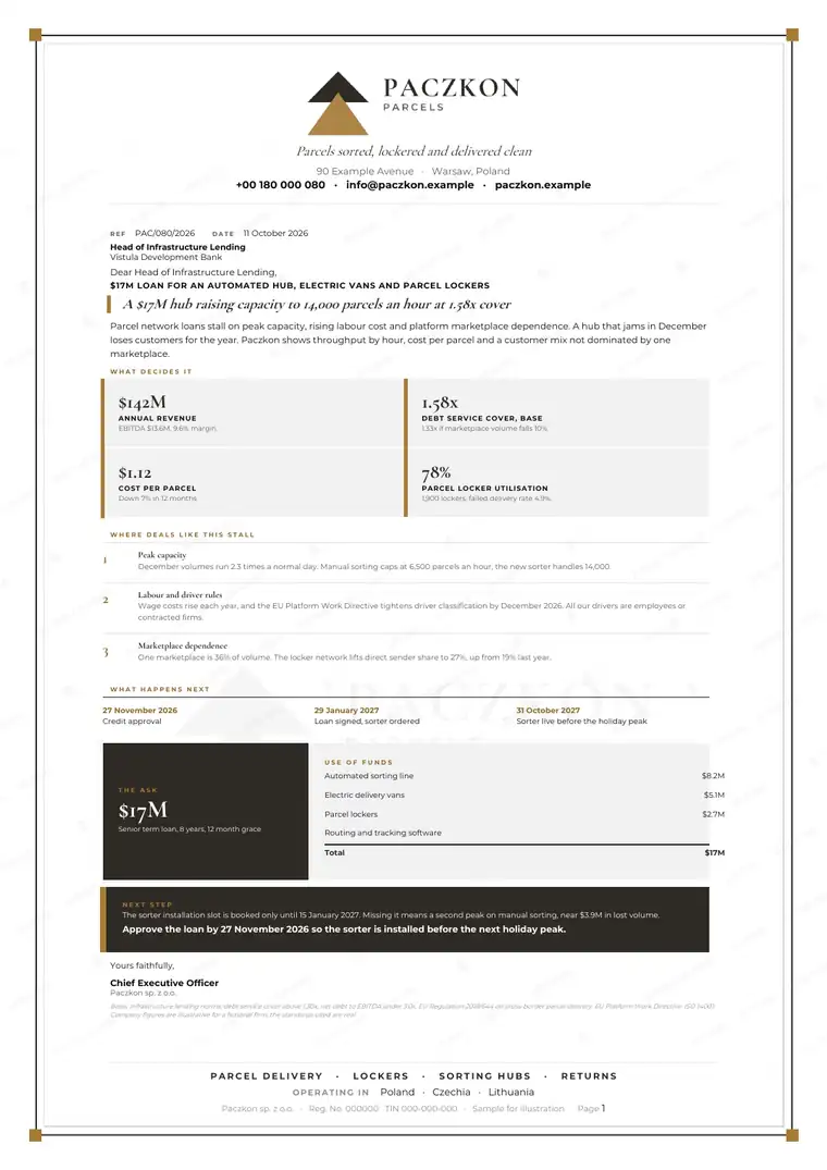 Letters, Courier and parcel network: finished specimen shown whole