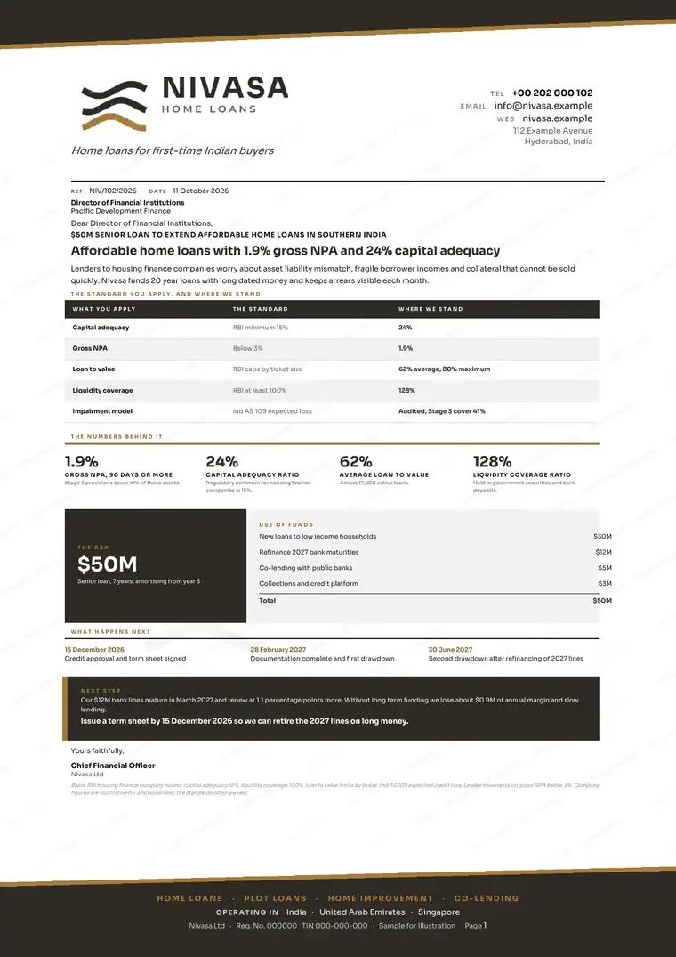 Specimen on a fictional company, shown whole