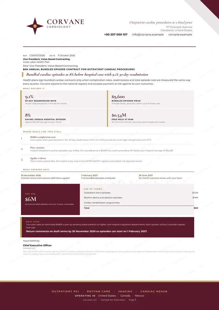 Letters, Cardiac specialist clinic: finished specimen shown whole