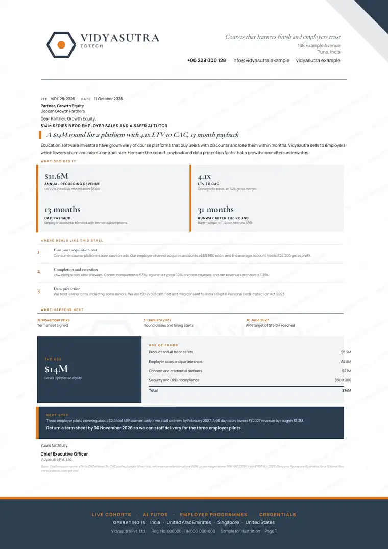 Letters, Online learning platform: finished specimen shown whole