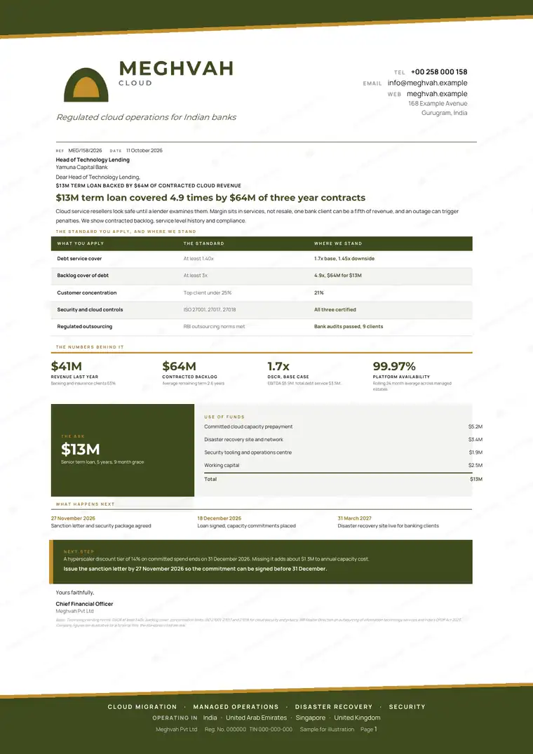 Letters, Managed cloud services: finished specimen shown whole