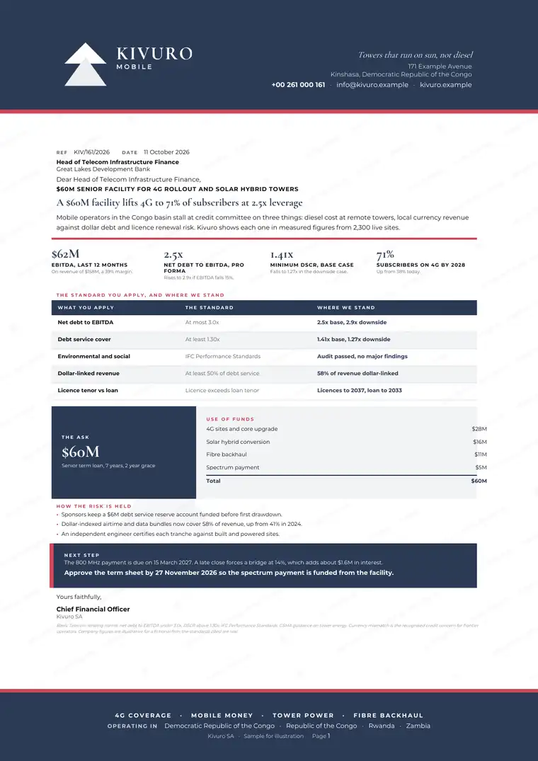 Letters, Mobile network operator: finished specimen shown whole