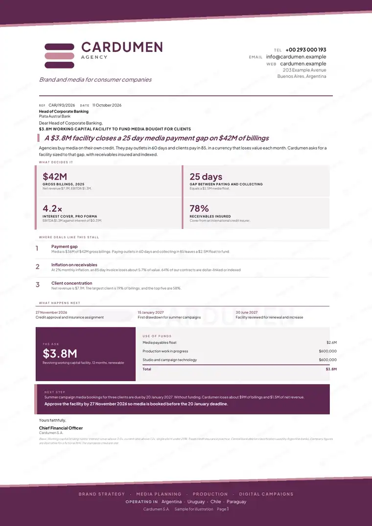 Letters, Advertising and branding agency: finished specimen shown whole