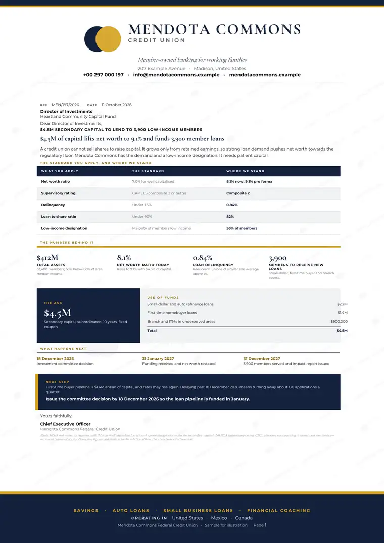 Letters, Credit union and cooperative: finished specimen shown whole