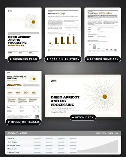 Plans, Dried apricot and fig processing: finished specimen shown whole