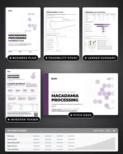 Plans, Macadamia processing: finished specimen shown whole