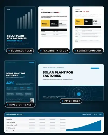 Plans, Solar plant for factories: finished specimen shown whole