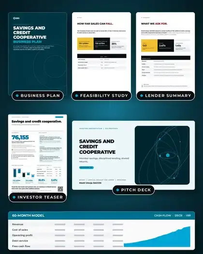 Plans, Savings and credit cooperative: finished specimen shown whole