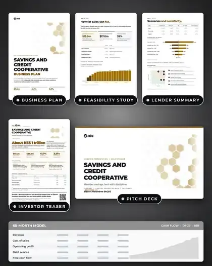 Plans, Savings and credit cooperative: finished specimen shown whole