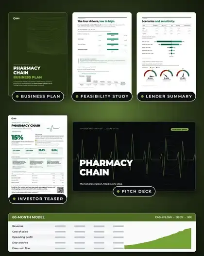 Plans, Pharmacy chain: finished specimen shown whole