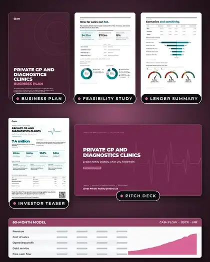 Plans, Private GP and diagnostics clinics: finished specimen shown whole