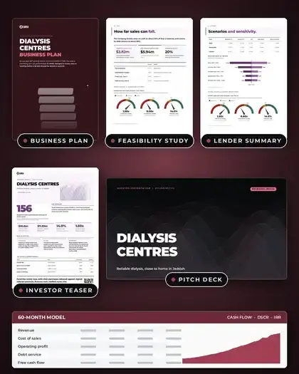 Plans, Dialysis centres: finished specimen shown whole