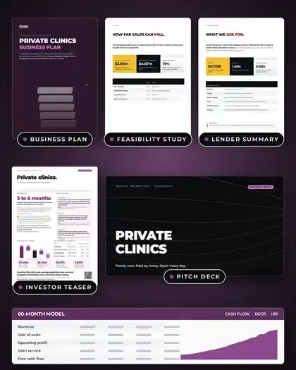 Plans, Private clinics: finished specimen shown whole