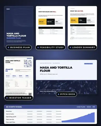 Plans, Masa and tortilla flour: finished specimen shown whole