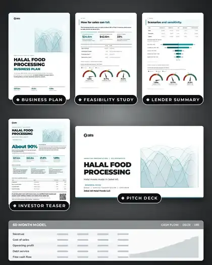 Plans, Halal food processing: finished specimen shown whole