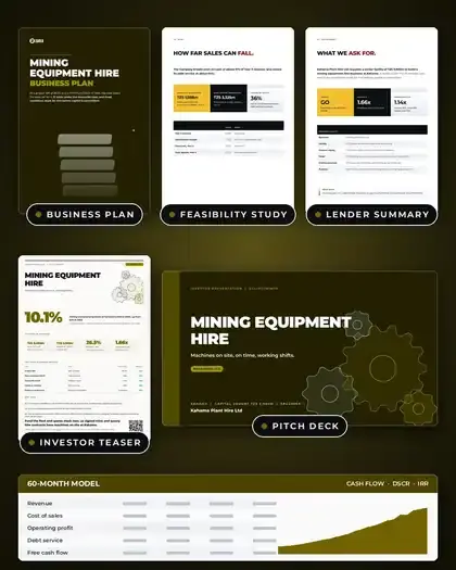 Plans, Mining equipment hire: finished specimen shown whole