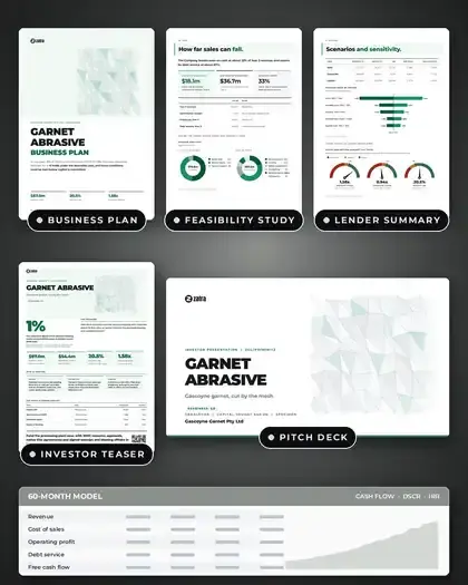Plans, Garnet abrasive: finished specimen shown whole