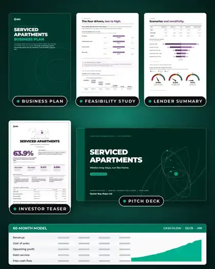 Plans, Serviced apartments: finished specimen shown whole