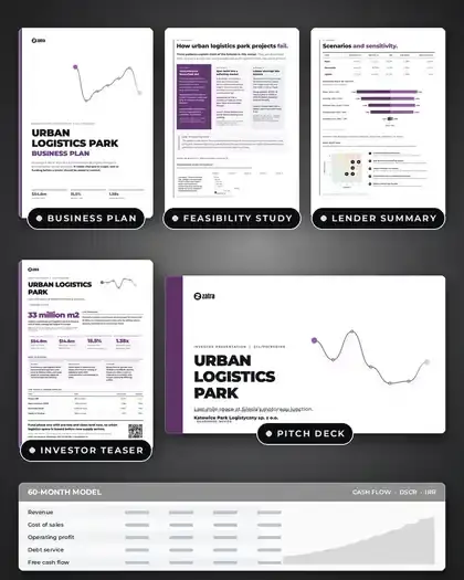 Plans, Urban logistics park: finished specimen shown whole