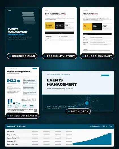 Plans, Events management: finished specimen shown whole