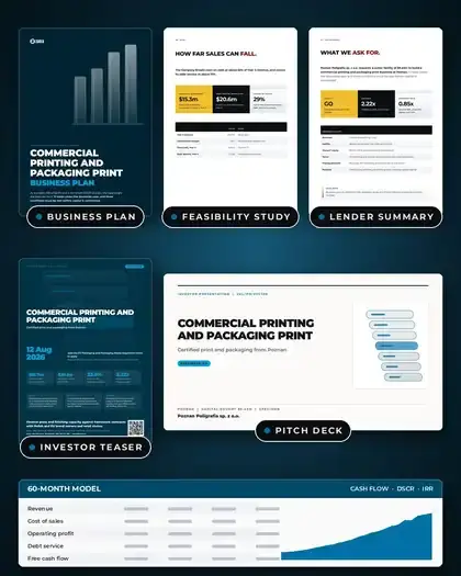 Plans, Commercial printing and packaging print: finished specimen shown whole