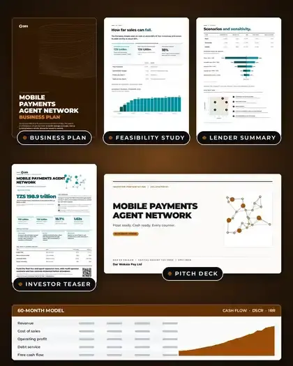 Plans, Mobile payments agent network: finished specimen shown whole