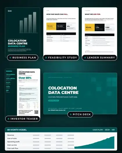 Plans, Colocation data centre: finished specimen shown whole
