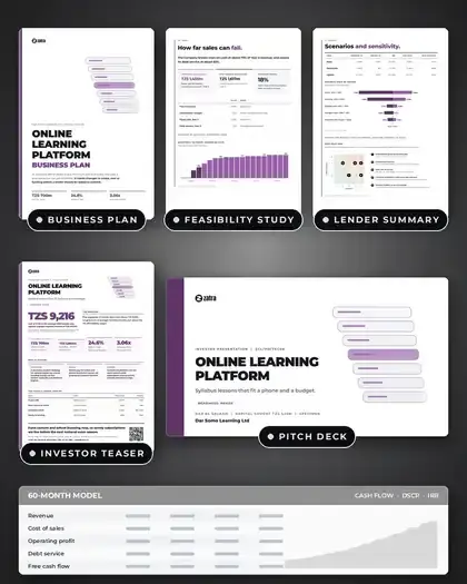 Plans, Online learning platform: finished specimen shown whole