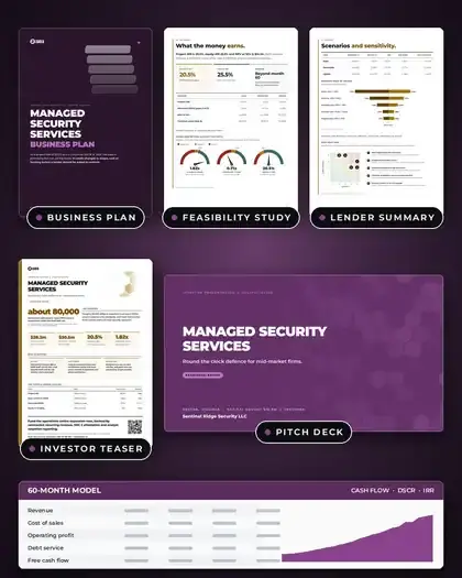 Plans, Managed security services: finished specimen shown whole