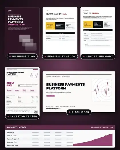Plans, Business payments platform: finished specimen shown whole