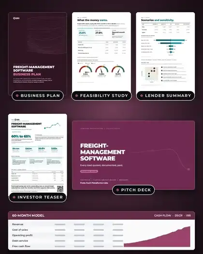 Plans, Freight-management software: finished specimen shown whole