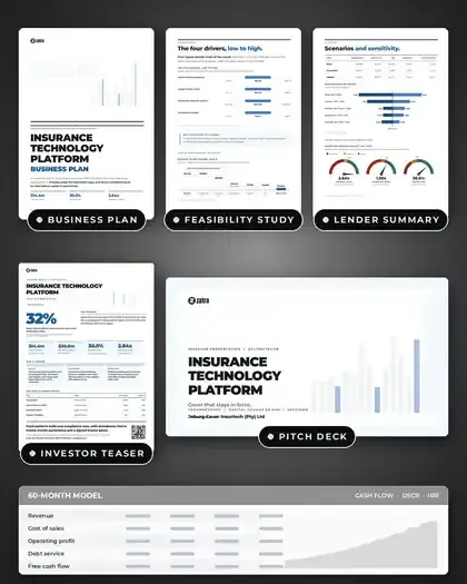 Plans, Insurance technology platform: finished specimen shown whole