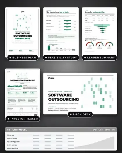 Plans, Software outsourcing: finished specimen shown whole