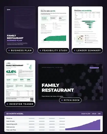 Plans, Family restaurant: finished specimen shown whole