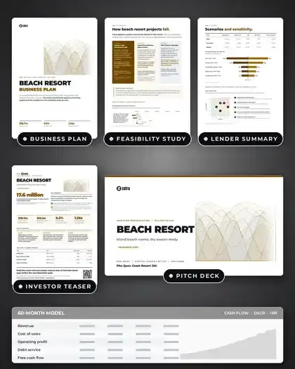 Plans, Beach resort: finished specimen shown whole