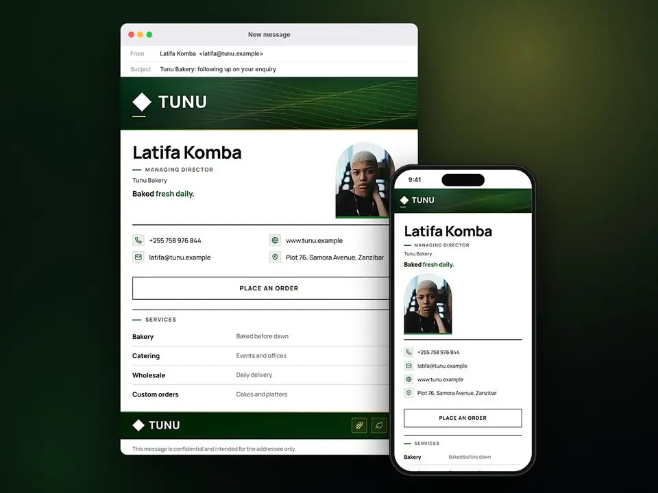 Signatures, Tunu Bakery: finished specimen shown whole