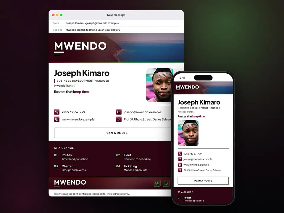 Signatures, Mwendo Transit: finished specimen shown whole