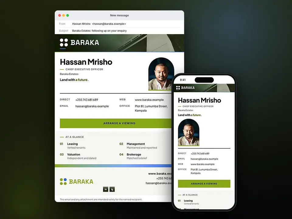 Signatures, Baraka Estates: finished specimen shown whole