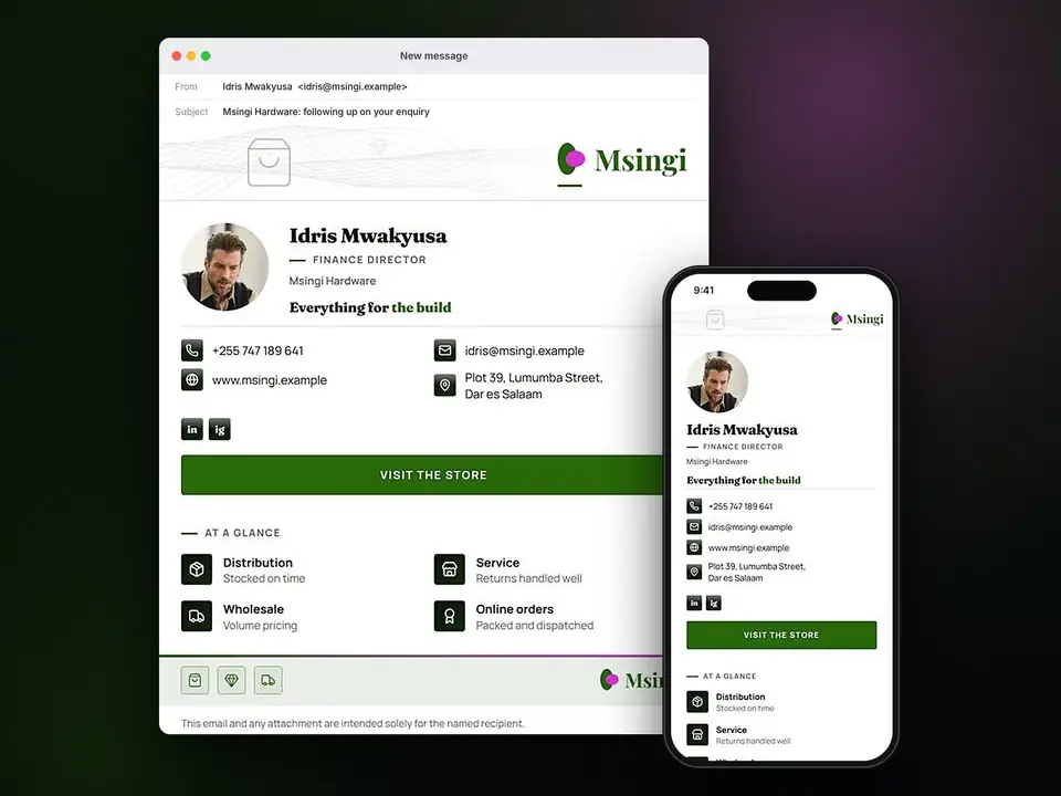 Signatures: Msingi Hardware