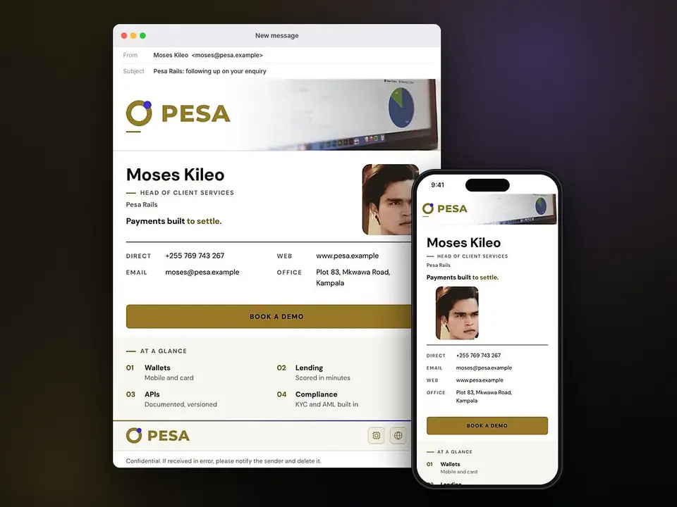 Signatures, Pesa Rails: finished specimen shown whole