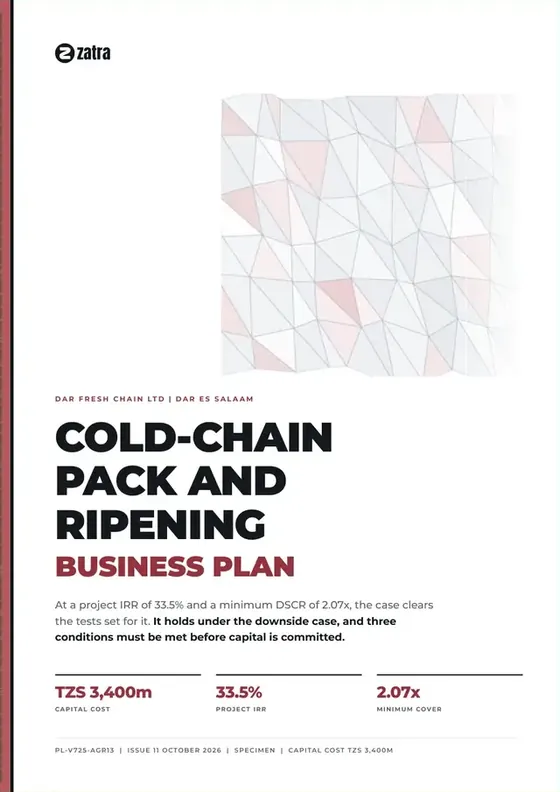Cold-chain pack and ripening, Business plan cover